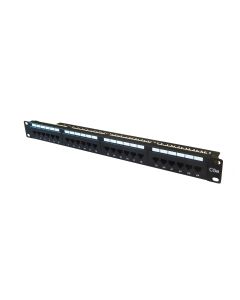 Cat5e UTP 180º 1U 24 ports RJ45 patchpaneel