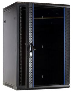 18U, 19" wandkast met glazen voordeur, 600x600x1000mm