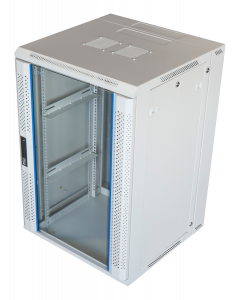 18U wandkast (kantelbaar)m. glazen deur beige 600x600x1000mm