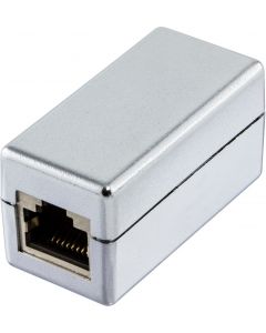 DELTACO 665-F - Netwerk Koppelstuk CAT5e RJ45, FTP (afgeschermd), vrouwelijk-vrouwelijk, zilver