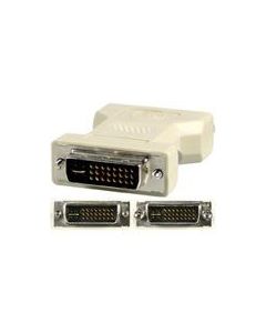 DELTACO DVI-20, DVI 29 pins adapter, DVI male naar DVI male, Grijs