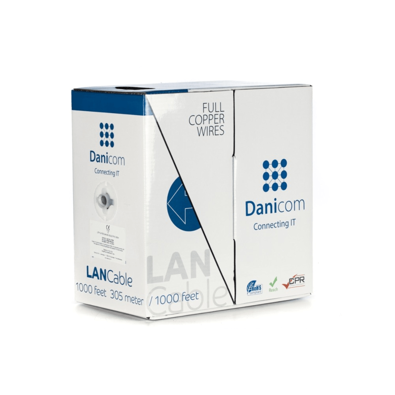 DANICOM CAT5E UTP 305m kabel op rol stug - LSZH (Dca)