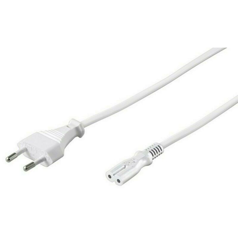 Stroomkabel euro plug naar C7 1,50m wit