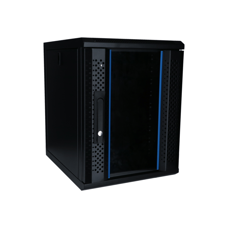 10 inch 9U serverkast met glazen deur 370x450x486mm (BxDxH)