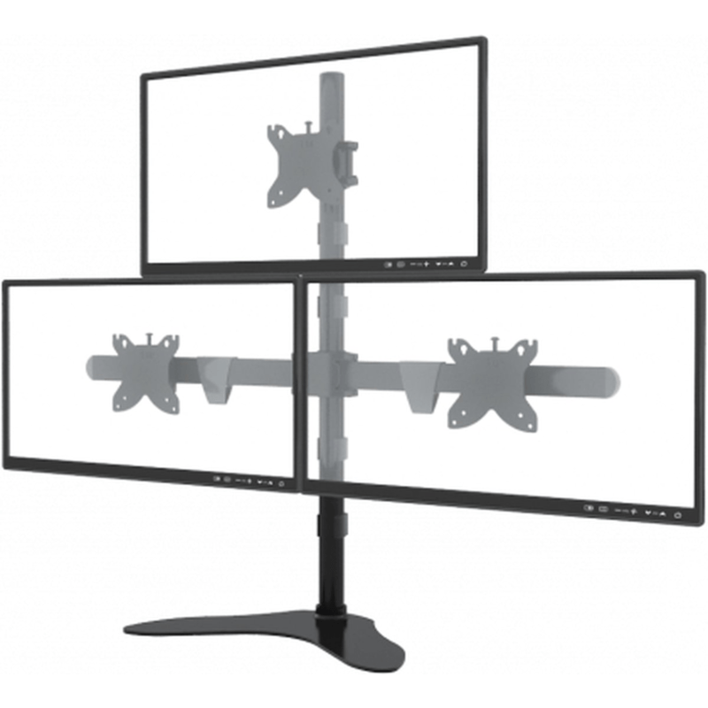 Drievoudige monitorstandaard voor vrijstaand bureau