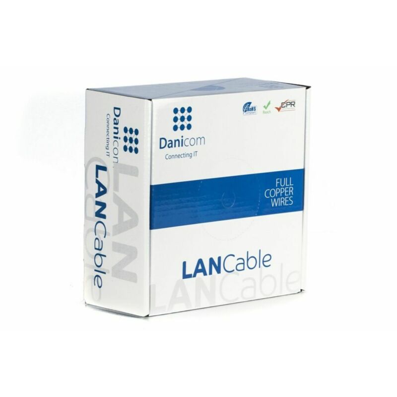 DANICOM CAT5E UTP 305m Buitenkabel op rol stug - PE (Fca)