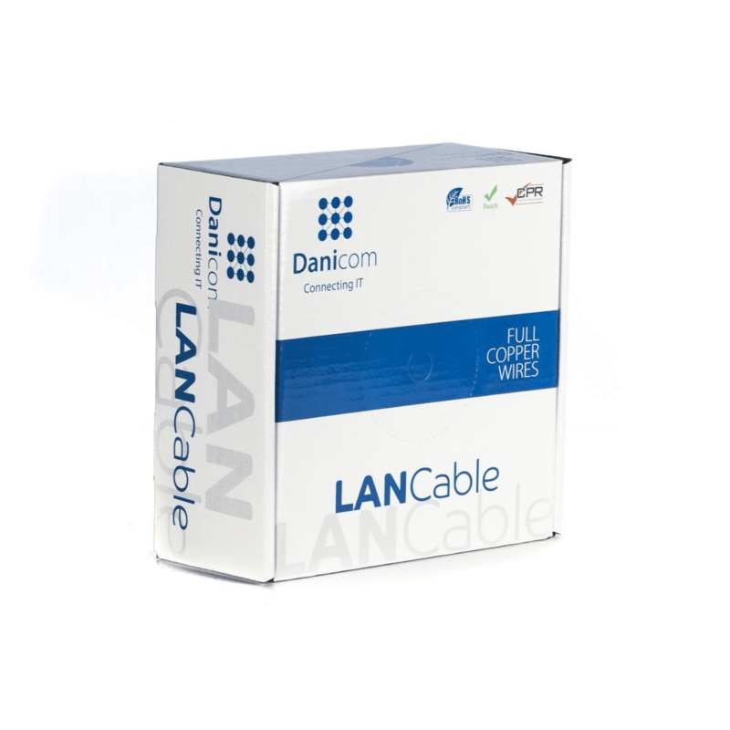 DANICOM CAT6A UTP 50m Buitenkabel op rol stug -  PE (Fca)