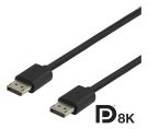 DELTACO DP8K-1010 DisplayPort kabel 8K - DP 1.4 - 1 meter 