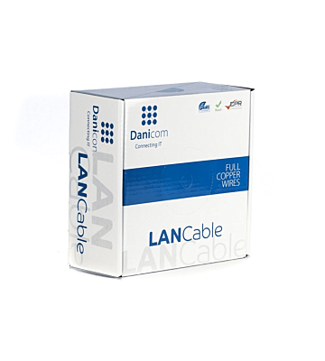 DANICOM CAT6A FTP 100m Buitenkabel op rol stug -  PE (Fca)