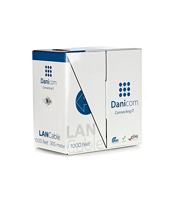 CAT6 U/UTP 305m kabel op rol soepel grijs CCA