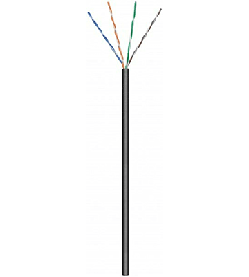 CAT6 U/UTP 50m buitenkabel op rol soepel zwart CCA