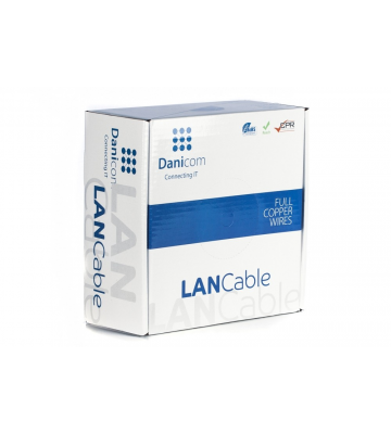 DANICOM CAT6A U/UTP 100m kabel op rol soepel -  LSZH (Fca)
