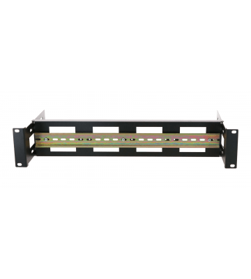 2U DIN rail voor 19 inch racks - in diepte verstelbaar