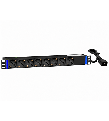 19 inch 8 voudige stekkerdoos met C14 stekker - Italië