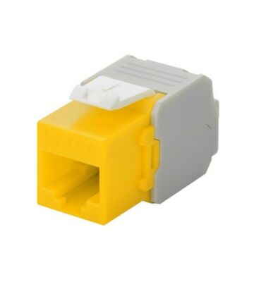 CAT6a UTP Keystone Connector - Toolless - Geel