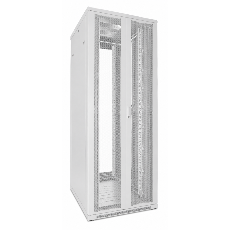 47U witte serverkast met dubbele geperforeerde voor- en achterdeuren 800x800x2200mm (BxDxH)