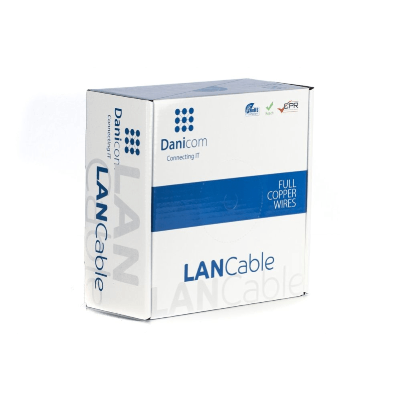 DANICOM CAT6A FTP 100m Buitenkabel op rol stug -  PE (Fca)