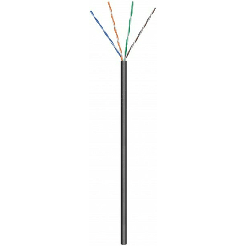 CAT6 U/UTP 50m buitenkabel op rol stug zwart CCA