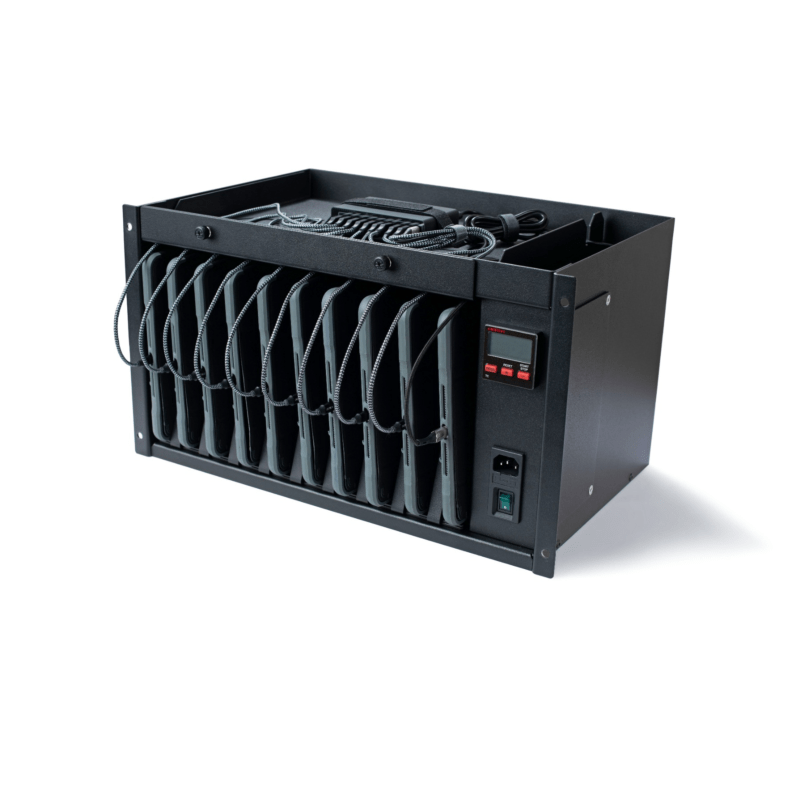 6U 19" laptopkast met scalergy-tab laptoplade voor 10 laptops tot 11"  