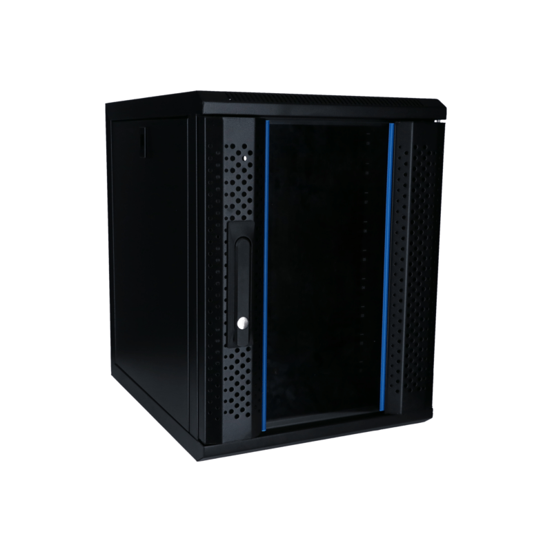 10 inch 9U serverkast met glazen deur 370x450x486mm (BxDxH)