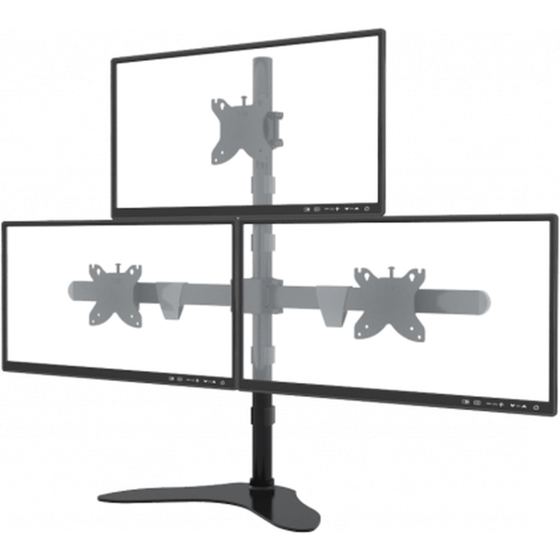 Drievoudige monitorstandaard voor vrijstaand bureau