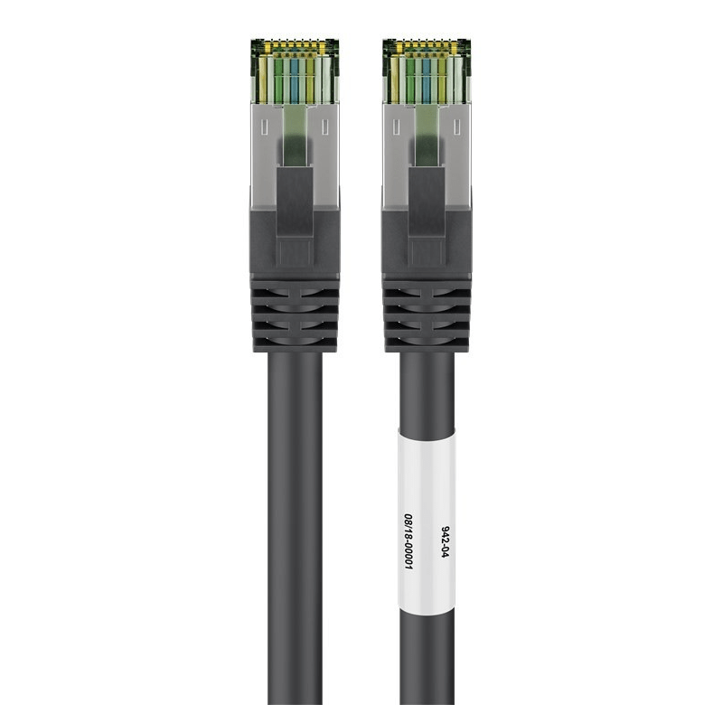 Cat8 S/FTP (PIMF) patchkabel 0,25m zwart