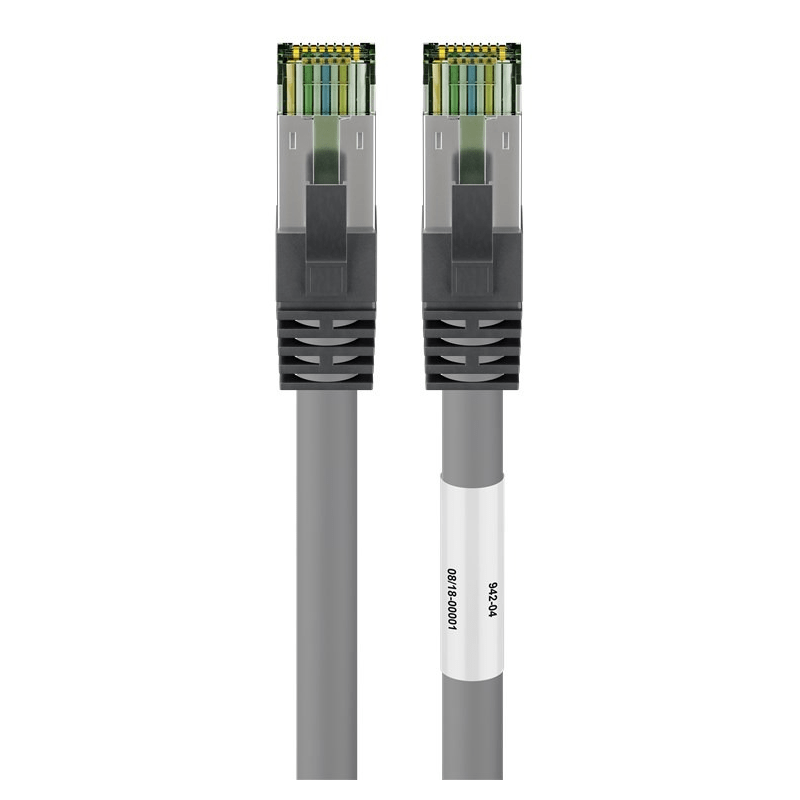 Cat8 S/FTP (PIMF) patchkabel 0,50m grijs
