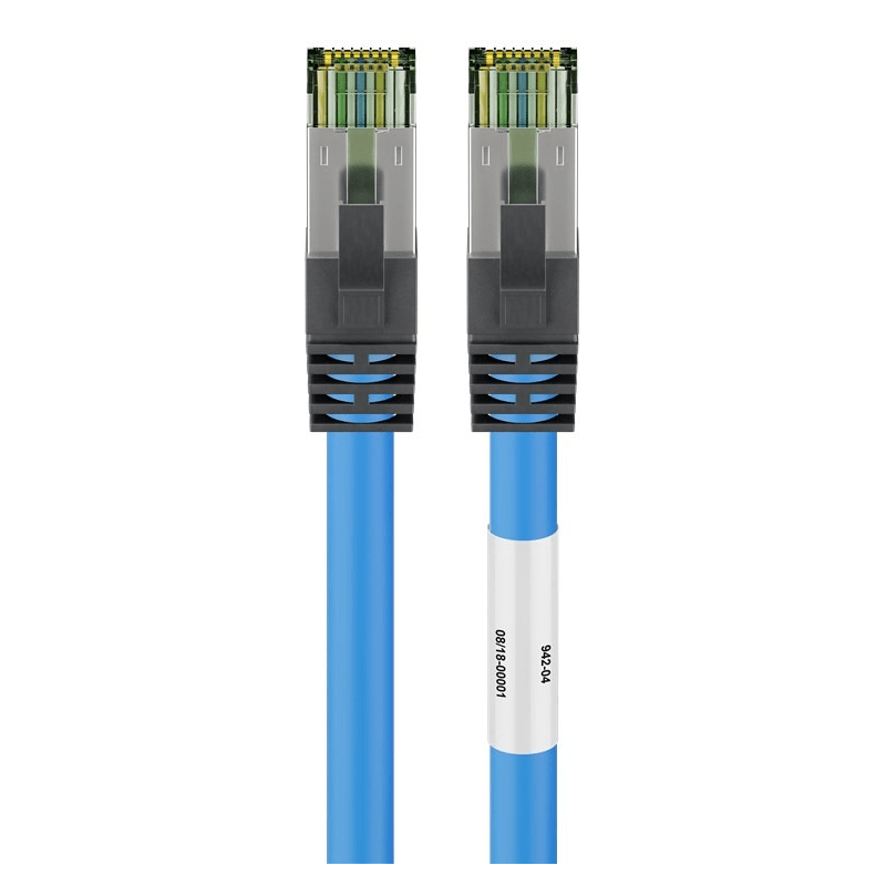 Cat8 S/FTP (PIMF) patchkabel 0,50m blauw