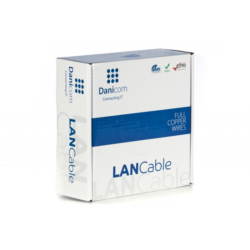 DANICOM CAT6A U/UTP 50m kabel op rol soepel -  LSZH (Fca)