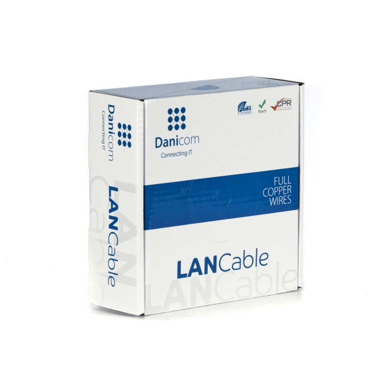 DANICOM CAT6A U/UTP 50m kabel op rol soepel -  PVC (Fca)